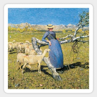 High Noon in the Alps by Giovanni Segantini Magnet